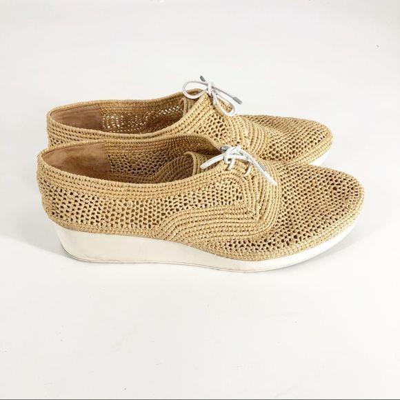Robert Clergerie Lisa Raffia Derbies Sz 41.5/11.5 - Picture 7 of 9